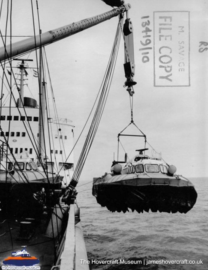 SRN6 being transported -  (credit: The Hovercraft Museum Trust).